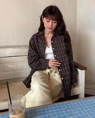 Checked oversized shirt