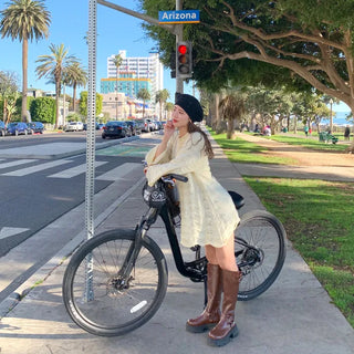 Perforated knit mini dress