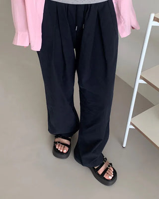 Platform buckle strap slippers