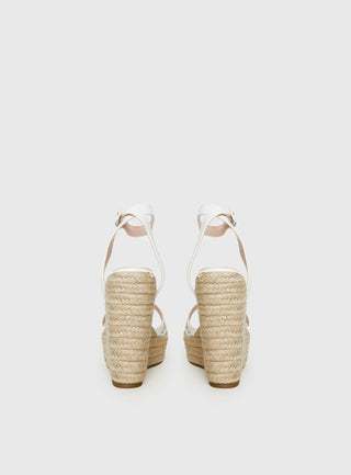 Jesper Espadrille Wedged Heels White Croc