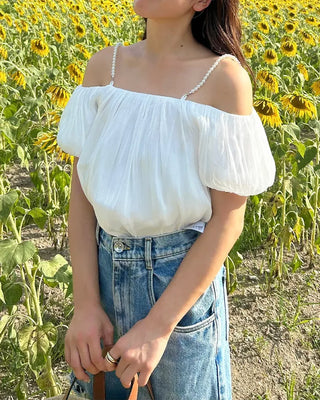 Pearl puff blouse