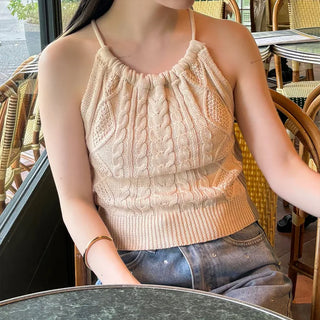 Sleeveless twist knit