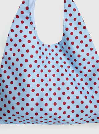 Mayda Tote Bag Red  Blue Polka