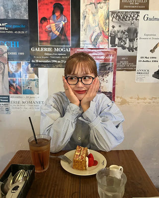 Puff-sleeve striped blouse