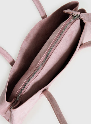 Hotshot Faux Suede Shoulder Bag Dusty Pink