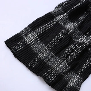 Checked Shirring Scarf