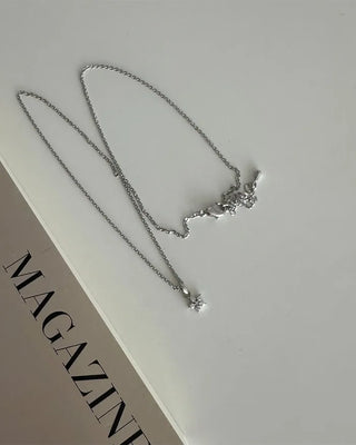 Flower Cubic Ball Chain Necklace