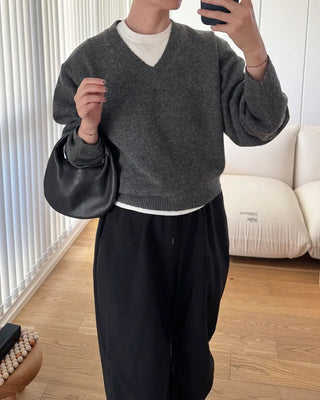 Semi-Clothed V-Neck Knit