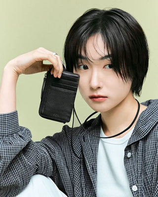 [2nd Re-release] (ORIGINAL) Strap Leather Card Wallet (black)