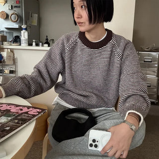 Fine Border Knit Sweater