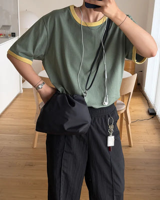 Color-blocked ringer T-shirt