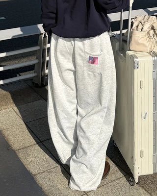 American Flag Patch Sweatpants