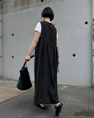 Embossed long dress