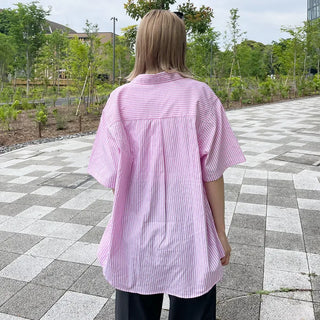 Unisex striped short-sleeved shirt