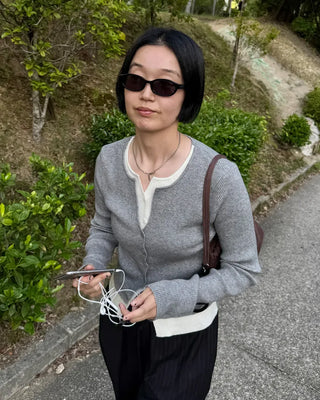 Layered-style cardigan
