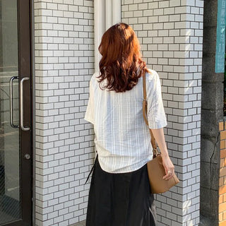 Summer striped short-sleeved shirt