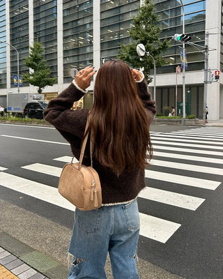 Two-tone knit cardigan