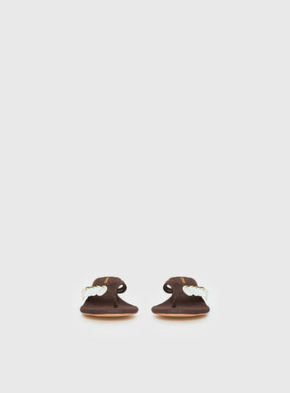Ginnia Shell Detail Thong Heels Chocolate