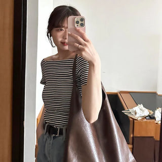 Faux leather tote bag
