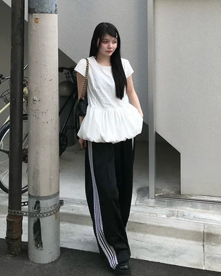 Side Lace Wide Pants