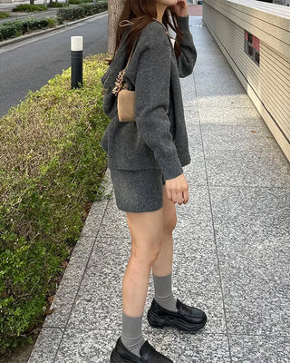 Double-zip hoodie and shorts set