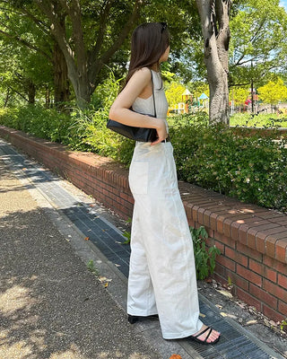 Wide-leg cotton pants