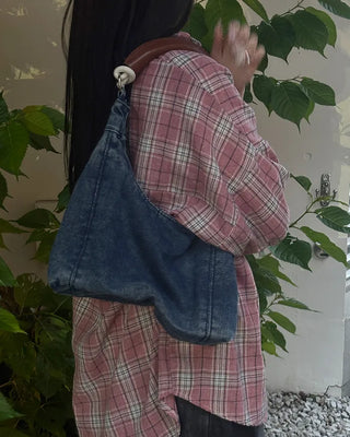 Denim shoulder bag