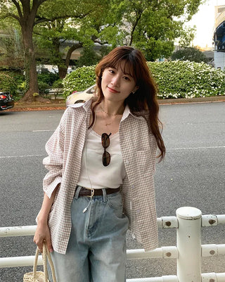 Oversized check shirt