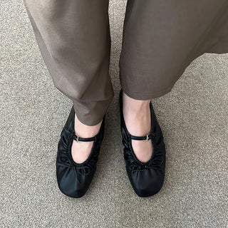 Ribbon Shirring Flat Pumps