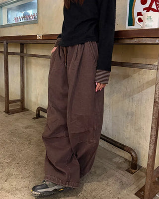 Parachute denim elastic waist pants