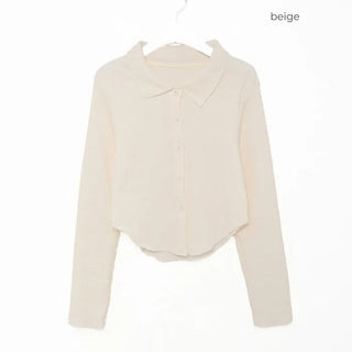 Asymmetrical Cropped Color Cardigan
