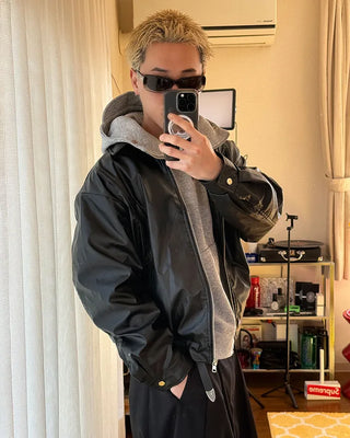 Colored leather jacket