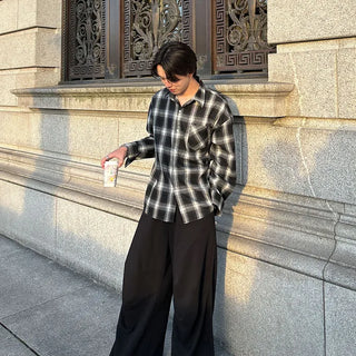 (Unisex) Oversized Check Shirt