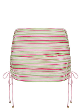 Marjie Ruched Sarong Green  Pink Stripe