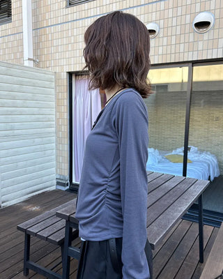 Shirred Layered Cardigan