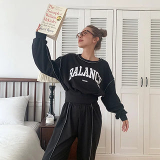 Lettering Sweatshirt Set