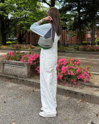 Cotton wide overalls