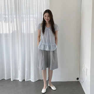 [4 colors] Dart Bermuda shorts with elastic waistband