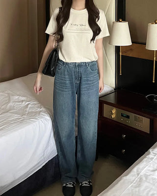 Lettering Tencel Half-Sleeve T-Shirt