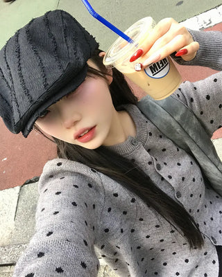 Polka Dot Knit Cardigan