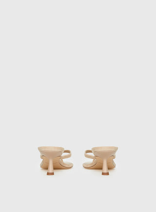 So Exclusive Faux Suede Thong Heels Tan