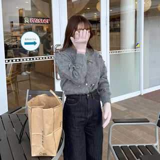 Ribbon Round Cardigan