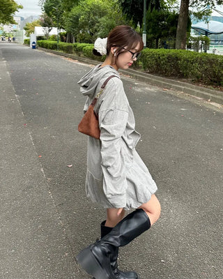 Peplum hoodie dress
