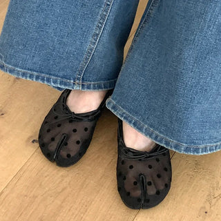 Mesh Dot Tabi Flats
