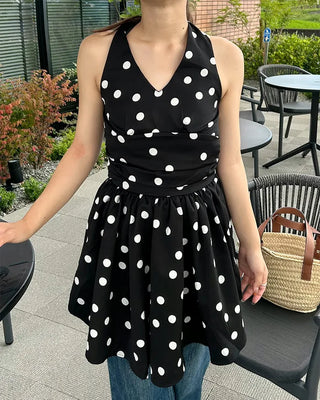 Polka Dot Halter Mini Dress