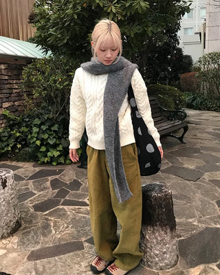 Corduroy wide-leg pants
