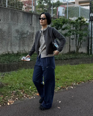 Double-breasted round cardigan