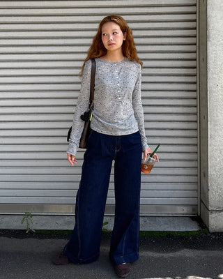 X Wide Side Seam Rigid Denim Pants