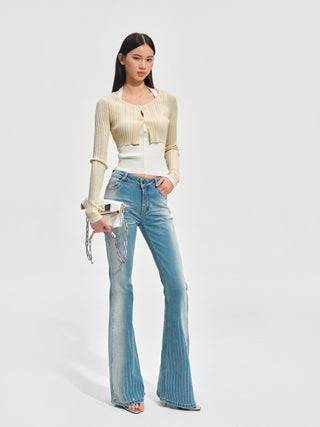Sequin Bootcut Jeans