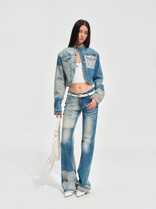 Color-Blocked Equestrian Jeans